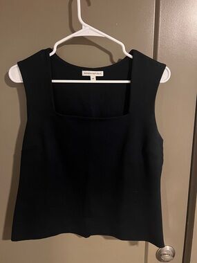 Banana Republic Navy Blue Square-Neck Sleeveless Shell Top
